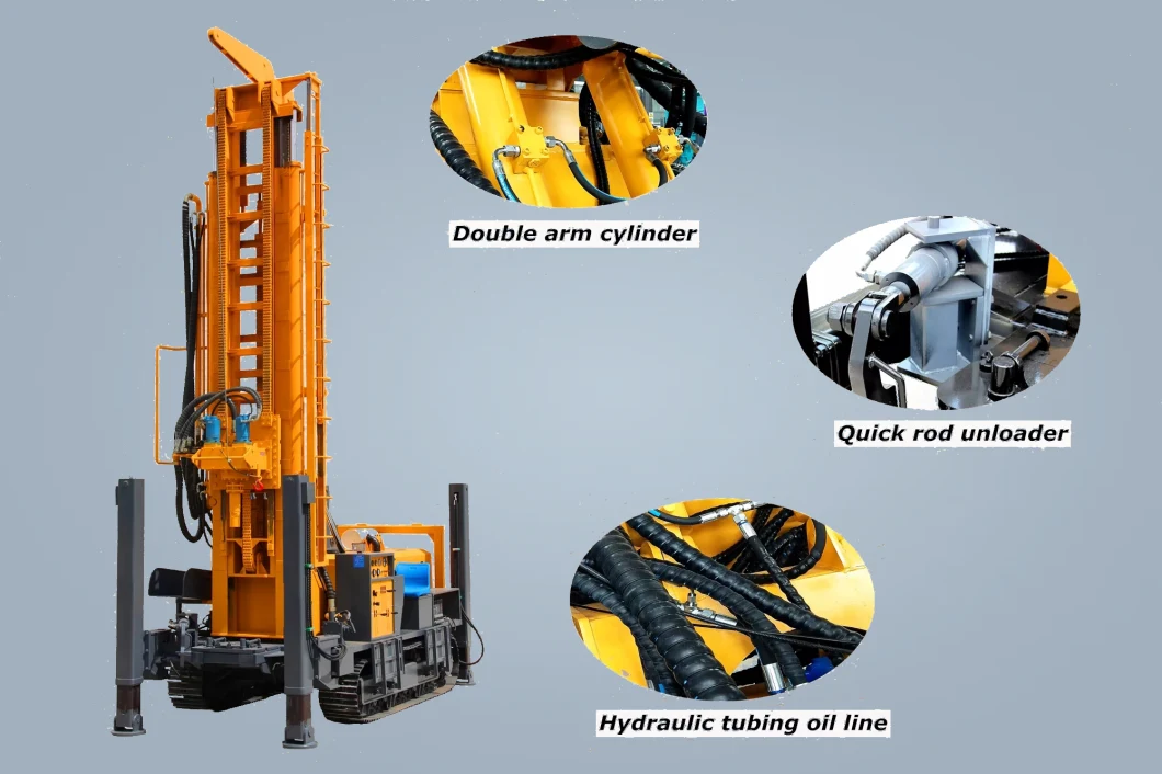 140-254mm Hole Max. 200m Meters Depth Pneumatic Crawler Mounted Water Well Drilling Machine Tunnel Drilling Rig with Diesel Engine